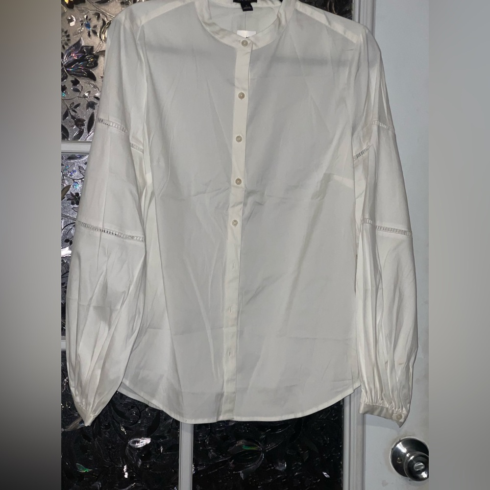 Ann Taylor White Cotton Blend top